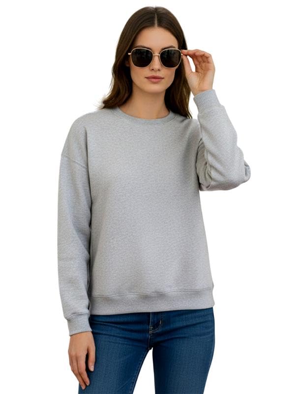 leotude Women's Loopknit Round Neck Sweatshirt Long Seelve Loose Fit Sweatshirt for Women-picture-30