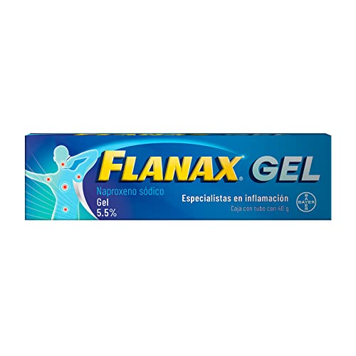 Flanax Gel Analgésico Antiinflamatorio Naproxeno, Alivia el Dolor e Inflamación, Tratamiento para Dolor Muscular, Tubo de 40g