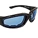 Birdz Eyewear Oriole Padded Motorcycle Glasses (Black Frame/Blue Lens)