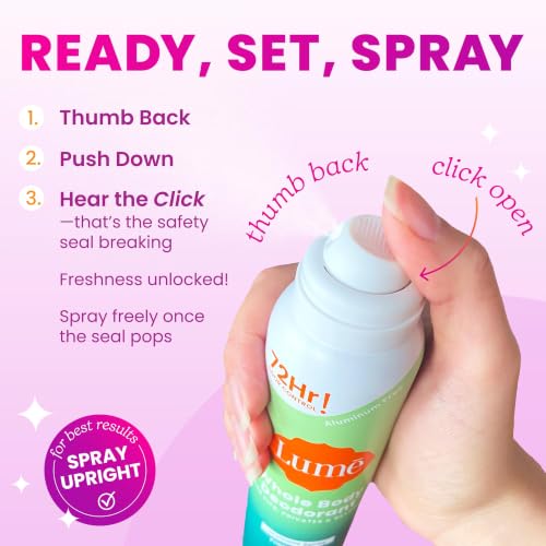 Image of Lume Invisible Spray Deodorant For Women - Whole Body Deodorant Spray - 72 Hr Odor Control - Ozone Friendly, Natural Propellant - Aluminum & Baking Soda Free, Skin Loving - 3.6 ounce (Lavender Sage)