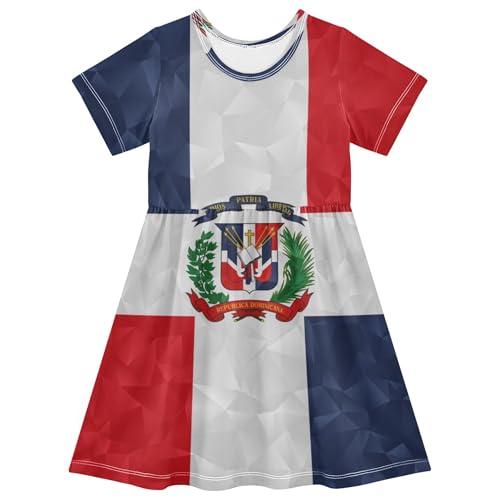 Fisyme Girls Dress Short Sleeve Kids Toddler Girl Casual Dresses