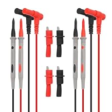 DIANN 2 Sets Multimeter Test Leads Kit Banana Plug with Push On Alligator Clips Precision Sharp Probes 1000V 20A Digital Electrical Test Probes