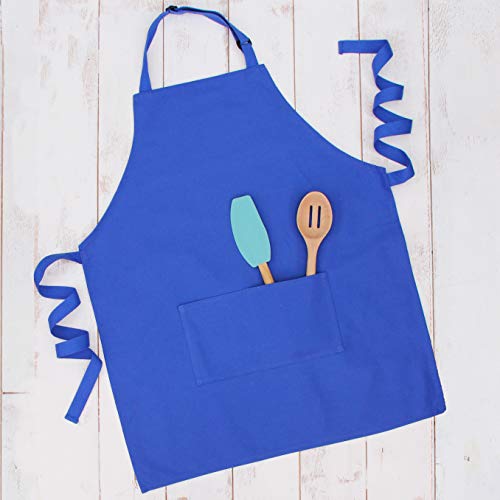 10 Pack Threadart 100% Canvas Cotton Adjustable Apron Bib with