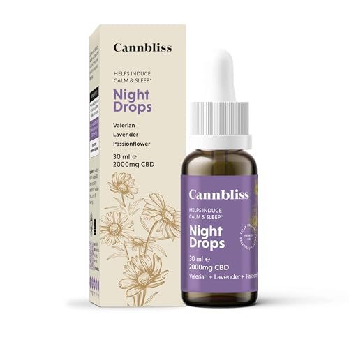 Gotas de Noche de Aceite de Cáñamo 2000mg con Lavanda y Valeriana – 30ml