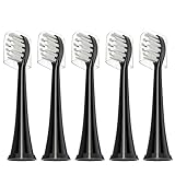 Replacement Toothbrush Heads Compatible with TAO Clean Electric Toothbrush Replacement Heads,5 Pack (Black)