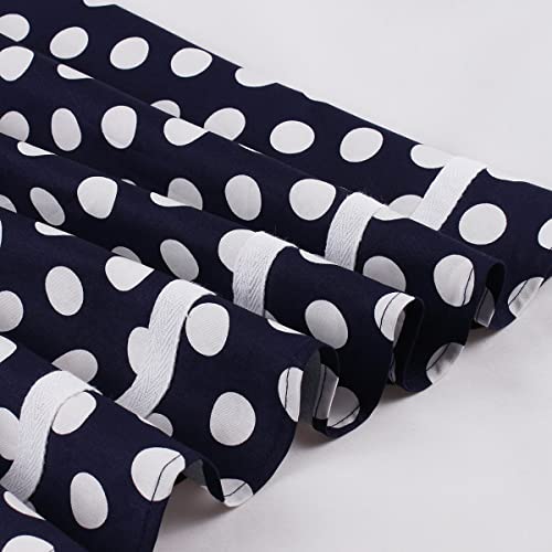 Women Notch Lapel Collar Vintage V-Neck Cocktail Swing Dress 50'S 60'S Polka Dot 1950S Dress Buttons Sleeveless Audrey Hepburn Rockabilly Style Dress Work Church Casual Dress Navy Blue-White Collar Xl #TOP4