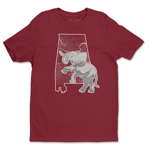 United BLVD Alabama State Fan Unisex T-Shirt Cotton Tshirt for Men & Women| Perfect for Sporting Events, Tailgates, and Casual Wear (Large, Cardinal)