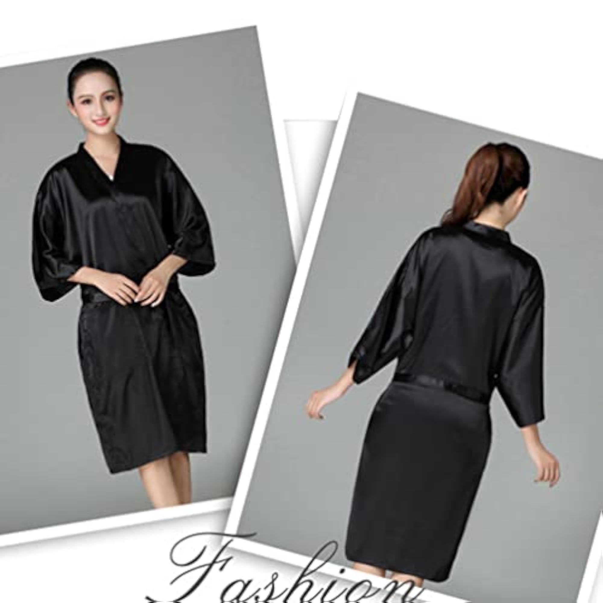 Black Salon Client Gown Robe for Hair Cutting