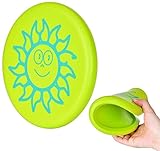 BangShou Wurfscheibe für Kinder Softe Wurfscheibe Weiches Flying Disc Verdickte mit Cartoon Muster für Kinder Sport (Grüne Sonne)