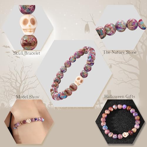 Image of Cross Bracelets for Women, Christian Gifts for Women Stocking Stuffers for Teens Cross Bracelet Imperial Nature Stone Bead Bracelet Confirmation Baptism Gift for Teen Girls Christmas Religious Gift Cathlic Faith Jewelry