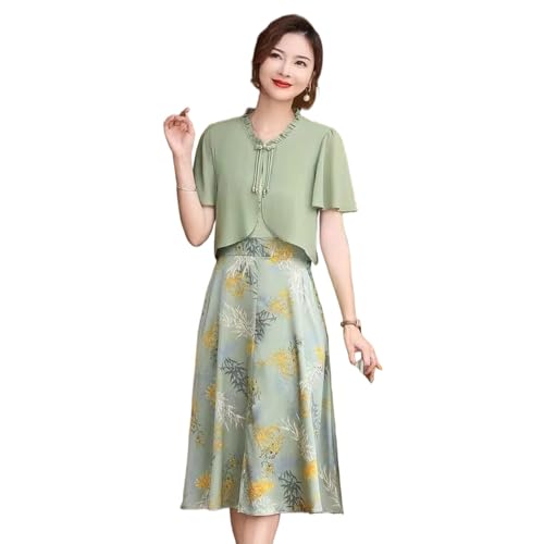 Robe de bureau imprimée faux deux pièces avec manches chauve-souris fluides
