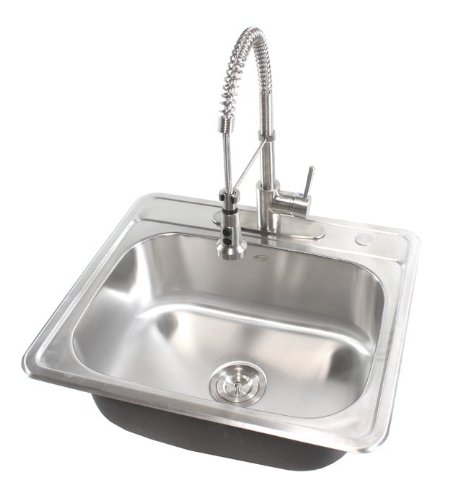 25 Inch Top-Mount/Drop-In Stainless Steel Kitchen Island/Bar Sink - 18 Gauge #TOP3