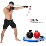 Boxing Ball Boxing Equipment | Reflex Ball With Headband And String | Punching Ball With 2 Difficulty Level For Boxing Training MMA Fitness Tennis Golf | BONUS 100% FREE E-BOOK