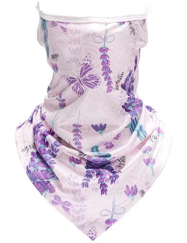 Image of FISHEAL UV Sun Protection Face Scarf Mask, Breathable Gardening Face Cover Neck Gaiter with Ear Loops Bandana for Men Women