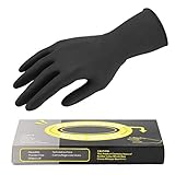 Segbeauty Hair Dye Gloves, 20 Counts Black Reusable Hair Color Gloves Professional Washable Rubber Glove Hair Coloring Accessories for Home Cleaning Hair Dye Salon Highlighting - Medium