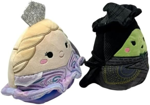 Squishmallows Wicked Glinda and Elphaba 7.5" Bundle Collectible Soft & Squishy Food Stuffed - Add to Your Squad - Gift for Kids, Girls & Boys