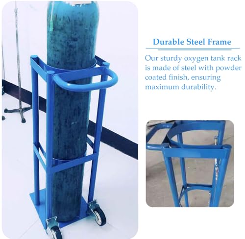 Chariot bouteille d'oxygène en acier robuste et stable à roulettes - 7