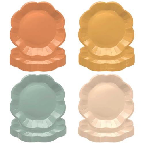 KFJBPB 48 Pcs Fall Paper Plates, 7 Inch Autumn Dessert Plates for Party