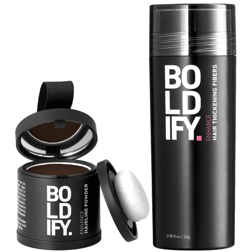 Hair Fiber (Ash Brown) + Hairline Powder (Ash Brown): Boldify Bui...