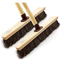 18u2033 Stiff Broom Outdoor Heavy Duty With Wooden Handle Natural
