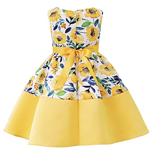 Todays Daily Deals Warehouse Clothing Elegant Girls' Special Occasion Dress Princess Dresses Bow Floral Sleeveless Satin Gowns For Kids 2-10 Years #TOP3