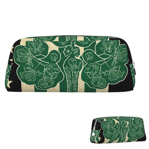 SDTYKHJ 筆箱 アイリッシュ アメリカ 国旗 大 筆袋 携帯 コイン ポーチ 美的 コスメ バッグ レザー 化粧 バッグ, シルバー, One Size