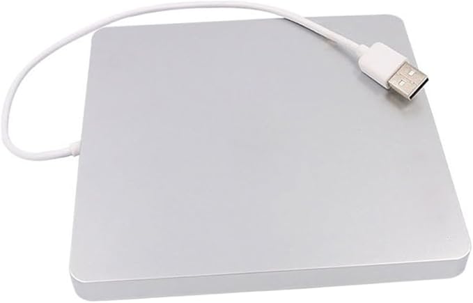 Unidad externa DVD RW portátil USB color plata miniatura 9