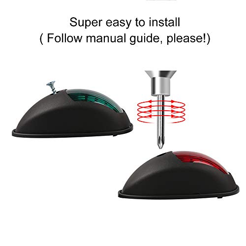 Sebnux Boat Navigation Light, Marine Navigation Lights, Bow Light For Boats Led. Ideal For Pontoon And Small Boat (Black) #TOP3