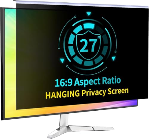 DEJIMAX 27 Inch Computer Privacy Screen for 16:9 Computer Monitor, Anti-Blue Light Monitor Privacy Screen Filter, Anti-UV Computer Shield, Hanging Type by DEJIMAX - Used condition - US$38.24