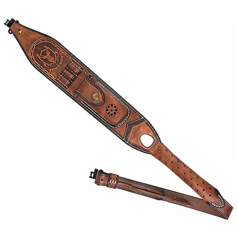 TOURBON Leather Rifle Sling with Pouch Cover