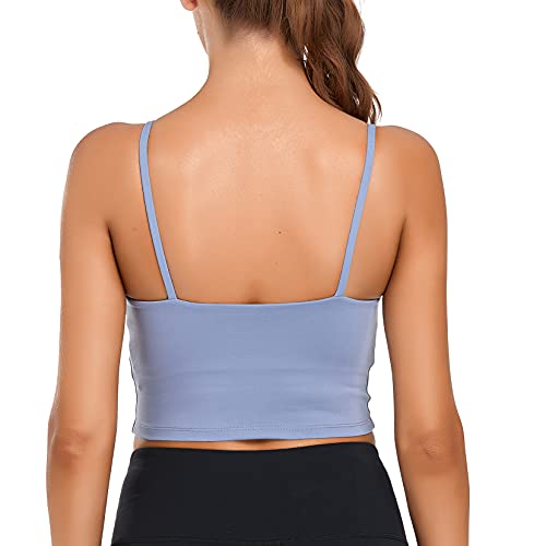 Lemedy Women Padded Sports Bra Fitness Workout Running Shirts Yoga Tank Top (L, Lavender)