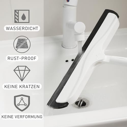 Mitclear Wasserschieber Bodenabzieher mit Verstellbarer Griff(126cm), Schaumabzieher für Nasser Boden, Wasserabzieher für Dusche Bad Küche Tierhaare