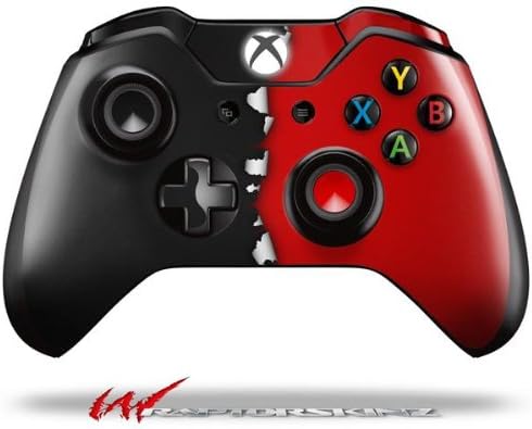 WraptorSkinz Decal Style Vinyl Skin Wrap compatible with XBOX One Original Wireless Controller Ripped Colors Black Red - (CONTROLLER NOT INCLUDED)