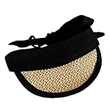 Straw Hat Sun Hat Summer Uv Protections Visors for Small Medium Dogs with Adjustable Chin Strap Long
