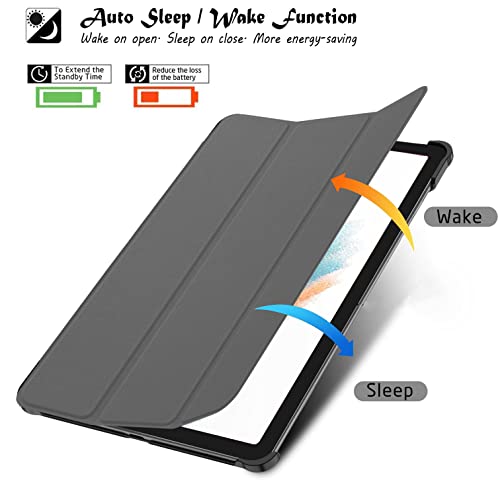 Image of Robustrion Smart Trifold Hard Back Flip Stand Case Cover for Samsung Galaxy Tab A8 10.5 inch [SM-X200 /X205 /X207] 2022 - Grey