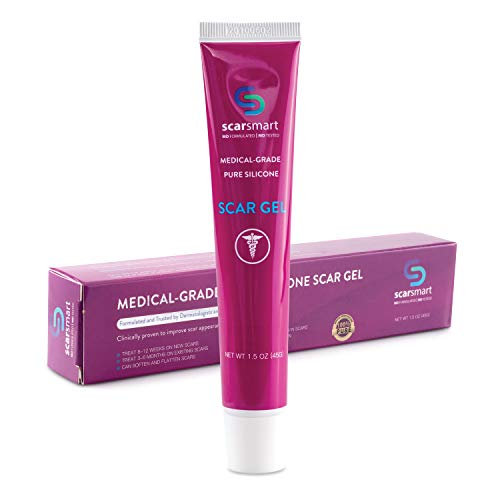 ScarSmart Silicone Scar Gel - 100% Medical-Grade Silicone Developed by Ivy League Trained Physicians (1.5 Oz, Est'd. 3 Month Supply)