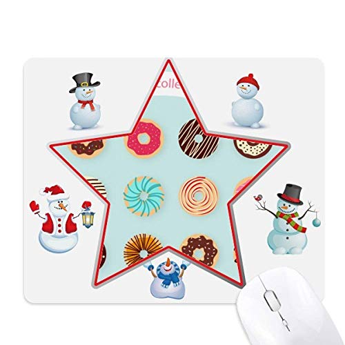 Tapis de souris bonhomme de neige et étoile décor de dessert sucré