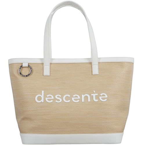 [デサントゴルフ] トートバッグ ストロー風 カジュアル リング付 おしゃれ ゴルフ DQCXJA03 WH00(ホワイト)