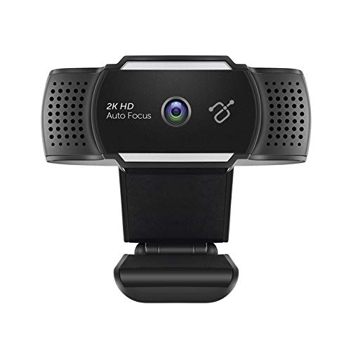 Aluratek Ultra 2K HD Video Webcam with Auto Focus for PC, MAC, Desktop & Laptop, Video Call, Conference, Dual Stereo Mics (AWC2KF)