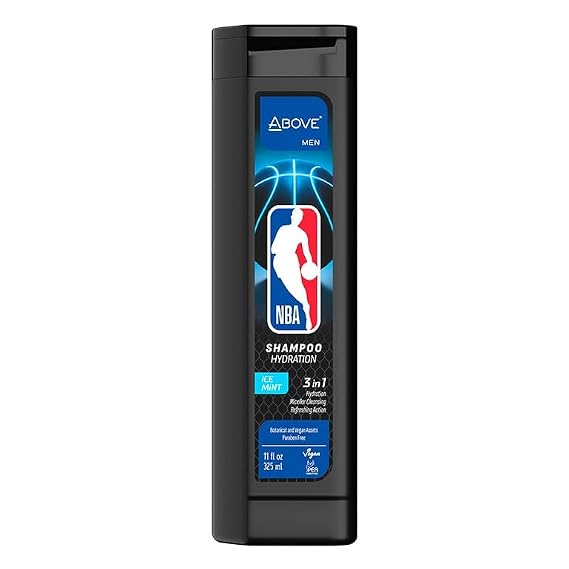ABOVE NBA 3-in-1 Shampoo + Body Wash for Men | ICE MINT | Official NBA Product | 2-Pack Bundle
