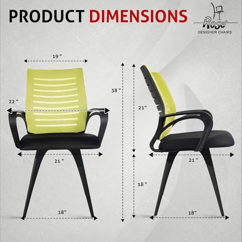 Image of ROSE Elite | 3 Years Brand Warranty | Ergonomic Office Chair, Study, WFH, Revolving, Rolling, Desk, Task, Laptop, Student Chair (Green, Elite MB Reception)