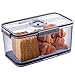 Gifhomfix Bread Box Bread Boxes for Kitchen Counter Airtight, Time Recording Bread Storage Container with Lid, Bread Keeper for Homemade Bread, Toast, Bagel, Donut and Cookies, Grey