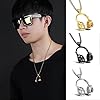 DJ Music Headphone Pendant Necklace Long Chain Men Women Hip Hop Punk Style Jewelry Rock Headset Necklace Male Gift #5