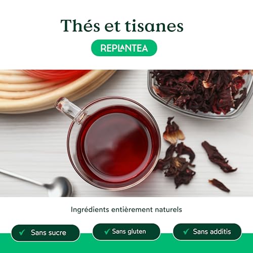 Fleur d'Hibiscus Tisane Bio 1 kg (+500 Tasses) | Infusion d'Hibiscus, Eau de Jamaïque, Thé Froid ou Cuisine REPLANTEA – vue 2
