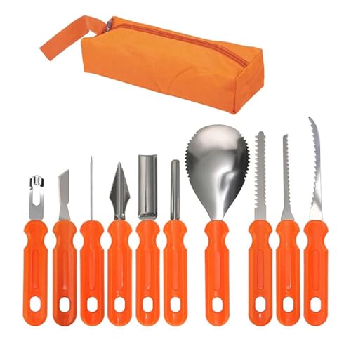 PYLOHWIT Pumpkin Carving Pro Tools Kit Easily Sculpting DIY 10 Easy Halloween Pumpkin Carving Tools Set Hand Tools
