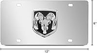 Vista 3 de iPick Image Hecho para RAM 3D Metal Logo Espejo Cromo Placa de matrícula de acero inoxidable