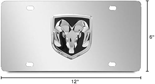 Miniatura 3 de Hecho para RAM 3D Metal Logo Espejo Cromo Placa de matrícula de acero inoxidable