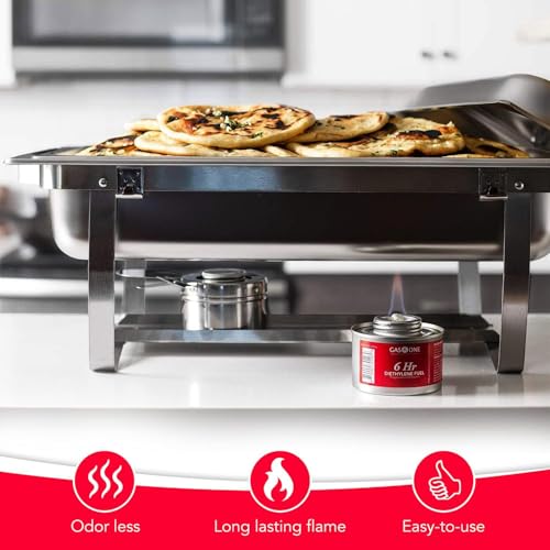 Gas One 12 Pack 6 Hour Chafing Fuel - Food Warmer for Chafing Dish Buffet Set - Reusable Liquid Safe Fuel With Wick & Lid Opener - Image 6