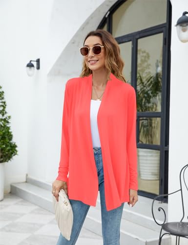 Image of Newchoice Womens Casual Lightweight Long Sleeve Cardigan Soft Drape Open Front Fall Dusters (S-3XL)