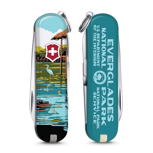 Image of Victorinox Classic SD Swiss Army Knife, Everglades National Park | 7-Function Swiss Mini Knife, Small Blade, Nail File, Screwdriver, Key Ring, Swiss Made, Compact EDC for Keys and Bags
